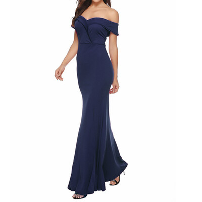 

Tailored Womens Sexy Shoulder Screen Perspective Wedding Dress Long Dress