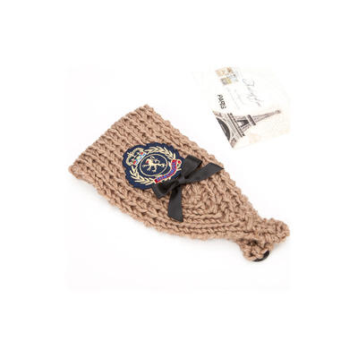

Crochet Headbands Emblem Elastic Headband Hair Accessories with Plastic Button Tan 440x115x9mm