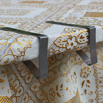 

〖Follure〗4pcs Stainless Steel Tablecloth Tables Cover Clips Holder Clamps Party Tool