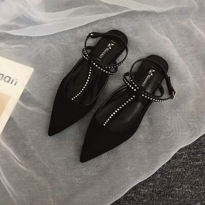 

Chic Baotou Fairy Wind Sandals Fashion Summer ins Drill Flat Bottom Fashion Womens Shoes
