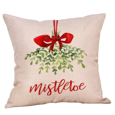 

Siaonvr Merry Christmas Pillow Cases Cotton Linen Sofa Cushion Cover Home Decor