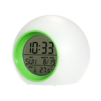 

7 Colors Digital Alarm Clock 1224 Hour Snooze Sleep Function Temperature Timer Led Display for Bedroom Bathroom Gift Present
