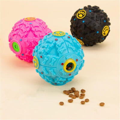 

Giggle Ball Pet Dog Tough Treat Trainning Chew Sound Food Dispenser Toy Squeaky