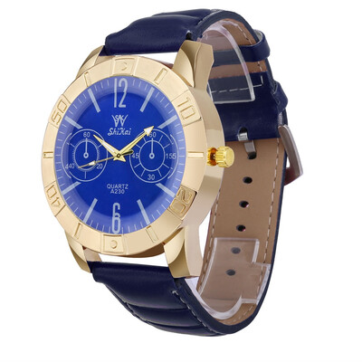 

Gobestart Luxury Men Business Watch Large Dial Watch Fashion Quartz Leather Belt Watch