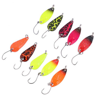 

Greensen 10pcs Metal Hard Bait Sequins Spoon Fishing Hook Accessory with Box