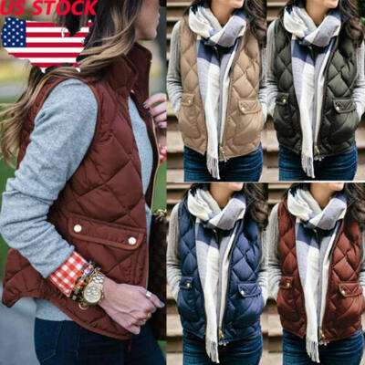 

Women Sleeveless Winter Jacke Thick Warm Waistcoat Vest Coat Jacket Plus  - 3XL