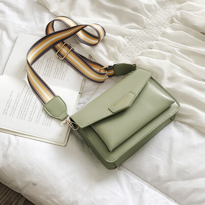 

Senior sense of the ocean bag female 2019 new Korean fashion small square bag wild wide shoulder strap shoulder Messenger bag