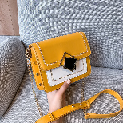 

Ms Korean version of the tide fashion contrast color small square bag chain shoulder bag slanting tide package a genera