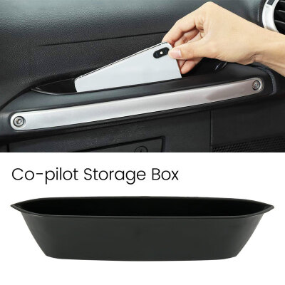 

Car Co-pilot Front Handle Storage Tray Box Trim for Jeep Wrangler JK 2011-2017 Black Automobiles Interior Accessories