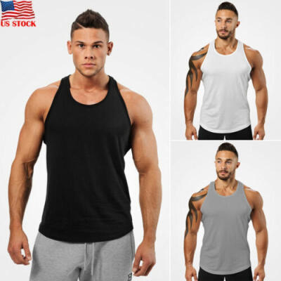 

USA Gym Mens Vest Bodybuilding Tank Tops Muscle Clothing Stringer Sports T-Shirt