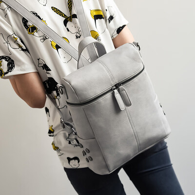 

Backpack Women Leather Backpacks For Teenage Girls School Bags Fashion Vintage Solid Black Shoulder Bag