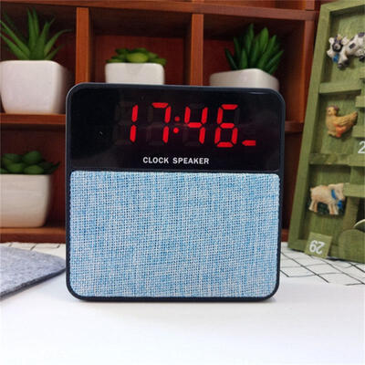 

T1 Fabric Wireless Portable Bluetooth Speaker W Alarm Clock Radio MP3 Player USB Speaker For Phone Computer