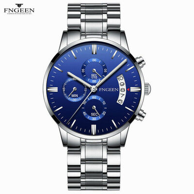 

Fashion Mens Stainless Steel Luxury Military Army Analog Quartz Wrist Watch