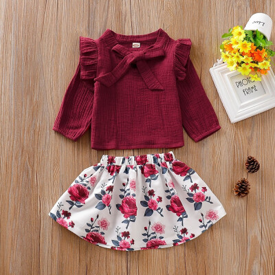 

0-36 Months 2PCS Baby Girls Suit Clothes Romper Floral Dress