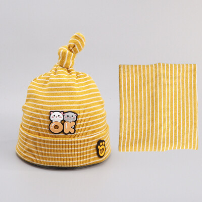 

Fall&Winter New Kids Knitted Cotton Neck Cap Cat Cartoon Two Kids Cap