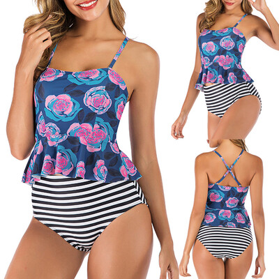 

Roseonmyhand Women Tankini Sets With Boy Shorts Ladies Bikini Set Swimwear Push-Up Padded Bra