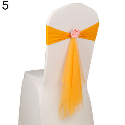 

1050Pcs Faux Rose Flower Organza Chair Sash for Wedding Events Party Decor