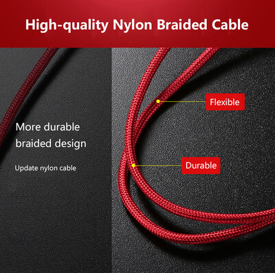 

High-quality Nylon Braided Type-C Lightning Micro USB Data Cable 3 in 1 Fast Charge Stable Data Transmission Charging Cable for iP