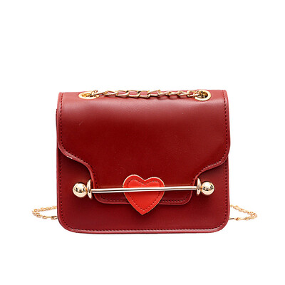 

Tailored Women Small Square Bag Single Shoulder Heart decoration Messenger Bags