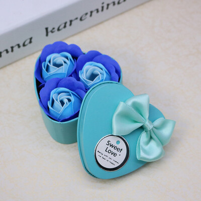 

Gobestart Heart Scented Bath Body Petal Rose Flower Soap Wedding Decoration Gift 3pc