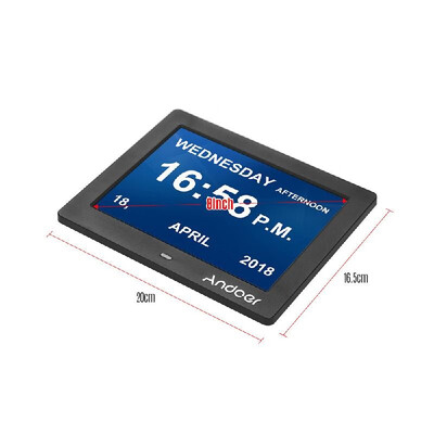 

Andoer 8 Inch Digital Alarm & Photo Frame LED Screen Simple Eletronic Photo Album Support ClockPhotoVideo for Elder People With