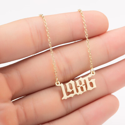 

Sale Custom Jewelry Special Date Year Number Necklace for Women from 1980 to 2002 Personalized Collares Necklaces
