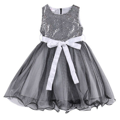 

Child Girls Sequins Dress Princess Party Wedding Prom Formal Tulle Dresses