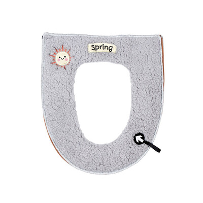 

Gobestart Household Winter Plush Toilet Seat Pad Toilet Seat Zipper With Handle
