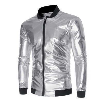 

Gobestart Men Spring Fit Long Sleeve Bright Face Printed Party Jacket Outwear Top Blouse
