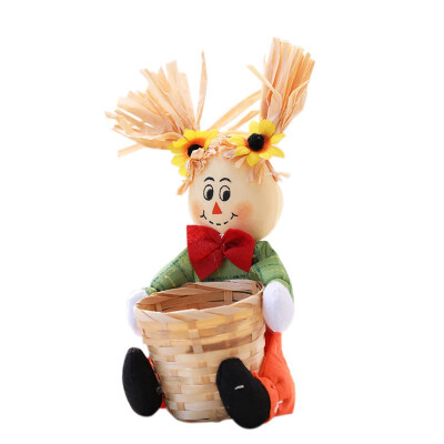 

Halloween Festival Supply Scarecrow Children Toy DIY Handmade Creative Basket Gift Box Bag Decoration Ornament