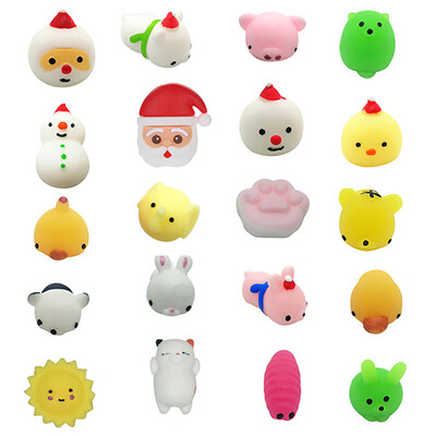 

Gotoamei 20PC Christmas Toys Mini Cute Squeeze Funny Toy Soft Stress Relief Toy DIY Decor