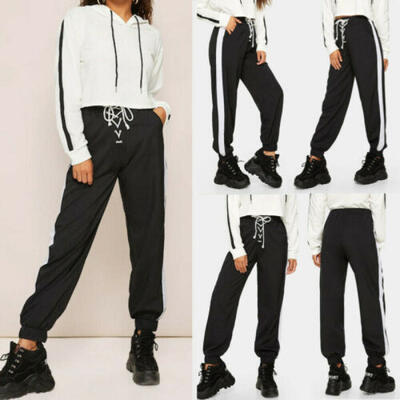 

Womens High Waist Stretch Casual Loose Sports Gym Long Pants Trousers Sweatpants