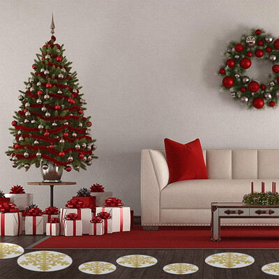 

Siaonvr Christmas Snowflake Sticker Self-adhesive Round Holiday Decoration Floor Sticker