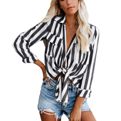 

Women Autumn V Collar Loose Long Sleeve Blouse Casual T-Shirt Tops