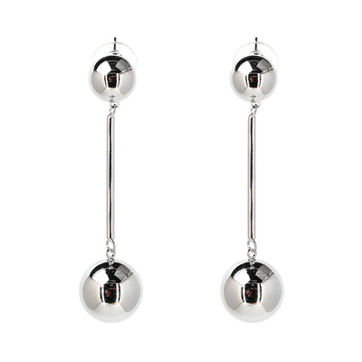 

2017 Punk Style Big Metal Beads Earrings Long Drop Earrings Women Party Statement Hanging Dangle Earrings JURAN Fashion Jewelry