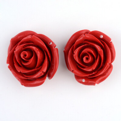 

Rose Flower Cinnabar Links FireBrick 31x33x20mm Hole 15mm