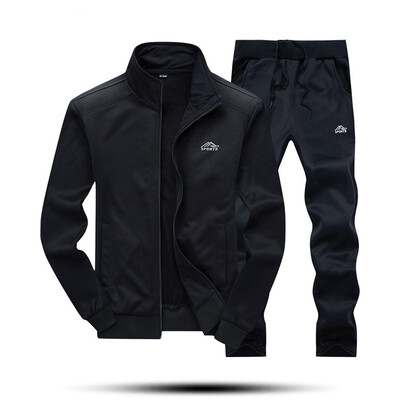 

Toponeto Mens Autumn Winter Solid Sweatshirt Tops Pants Sets Sports Suit Tracksuit