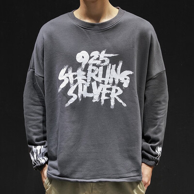 

Toponeto New style For Men Autumn And Winter Alphabetic Printed Long-Sleeved Garment