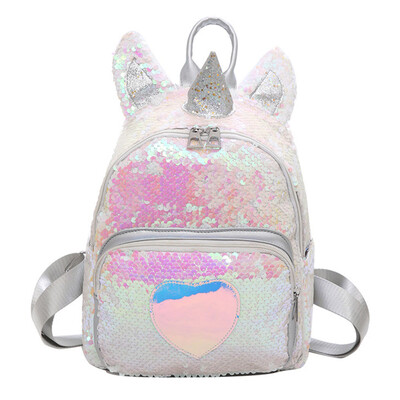 

Cute Unicorn Backpack Sequins Critter Rucksack Daypack Book Bag School Bag