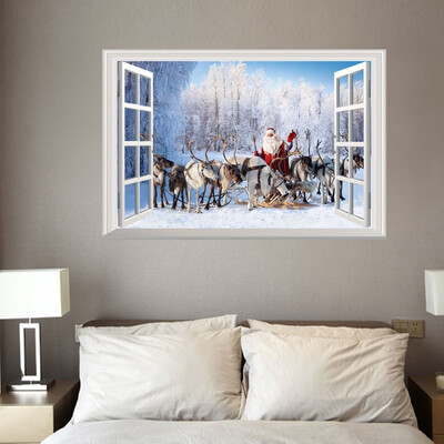 

〖Follure〗Christmas Holiday Window 3d Wall Stickers Christmas Decoration 3D Wall Stickers