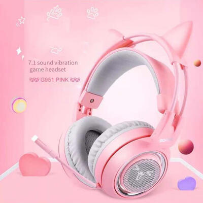 

Somic Cute Gaming Headset 4D Stereo Surround Game Headphone With Cat Ears Light Effect