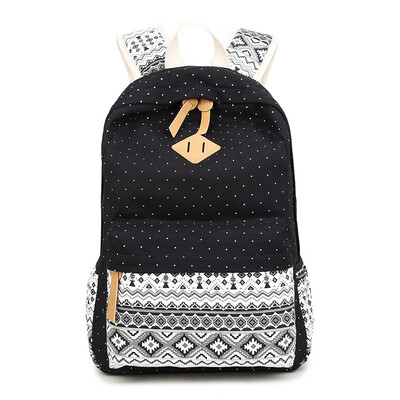 

Marsoul ethnic wind canvas shoulder bag ladies casual backpack fashion travel bag student bag waterproof canvas bag large capacity