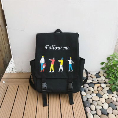 

Ins schoolbag female Korean version high school backpack college students simple antique fashion Canvas Shoulder Bag