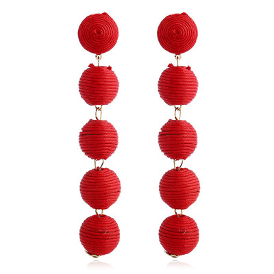 

Jewelry Wholesale Bohemian Winding Ball Wholesale Wool Ball Earrings Simple Exaggeration Dropshipping
