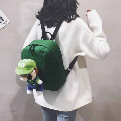 

Backpack female 2019 new Korean version of the wild cartoon Mario bag Harajuku student large capacity canvas backpack
