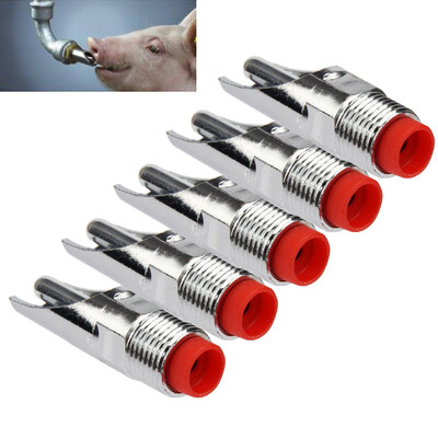 

〖Follure〗5Pcs Useful Stainless Steel Pig Nipple Automatic Sheep Waterer Drinker
