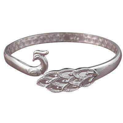 

Simple Shiny Peacock Opening Bracelet Hand Ring Unisex Pair Hand Bracelet Fashion Jewellery Hot Gift