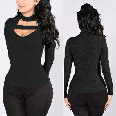 

Womens V neck Lace Up Sweater Jumper Tops Sexy Long Sleeve Pullover Blouse Shirt