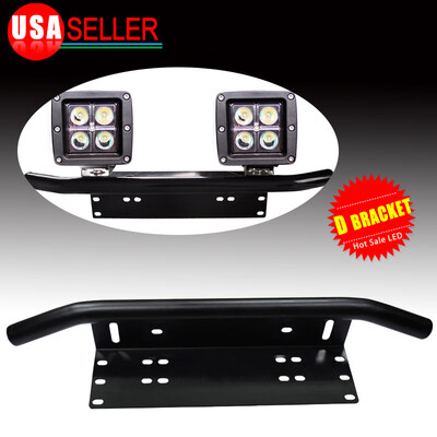 

23 Bull Bar Front Bumper License Plate Mount Bracket Offroad LED Light Holder