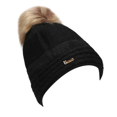

Tailored Women Hairball Letter Winter Keep Warm Crochet Ski Hat Braided Cap